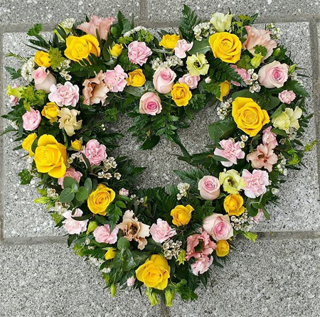 Fresh Flower Open Heart Wreath